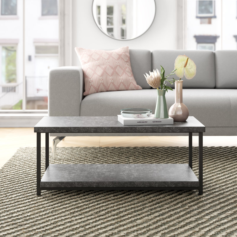 Foundstone™ Faux Slate Concrete Coffee Table & Reviews Wayfair